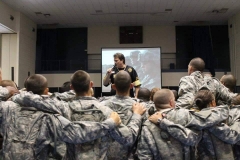 Eric singing for America's newest warriors